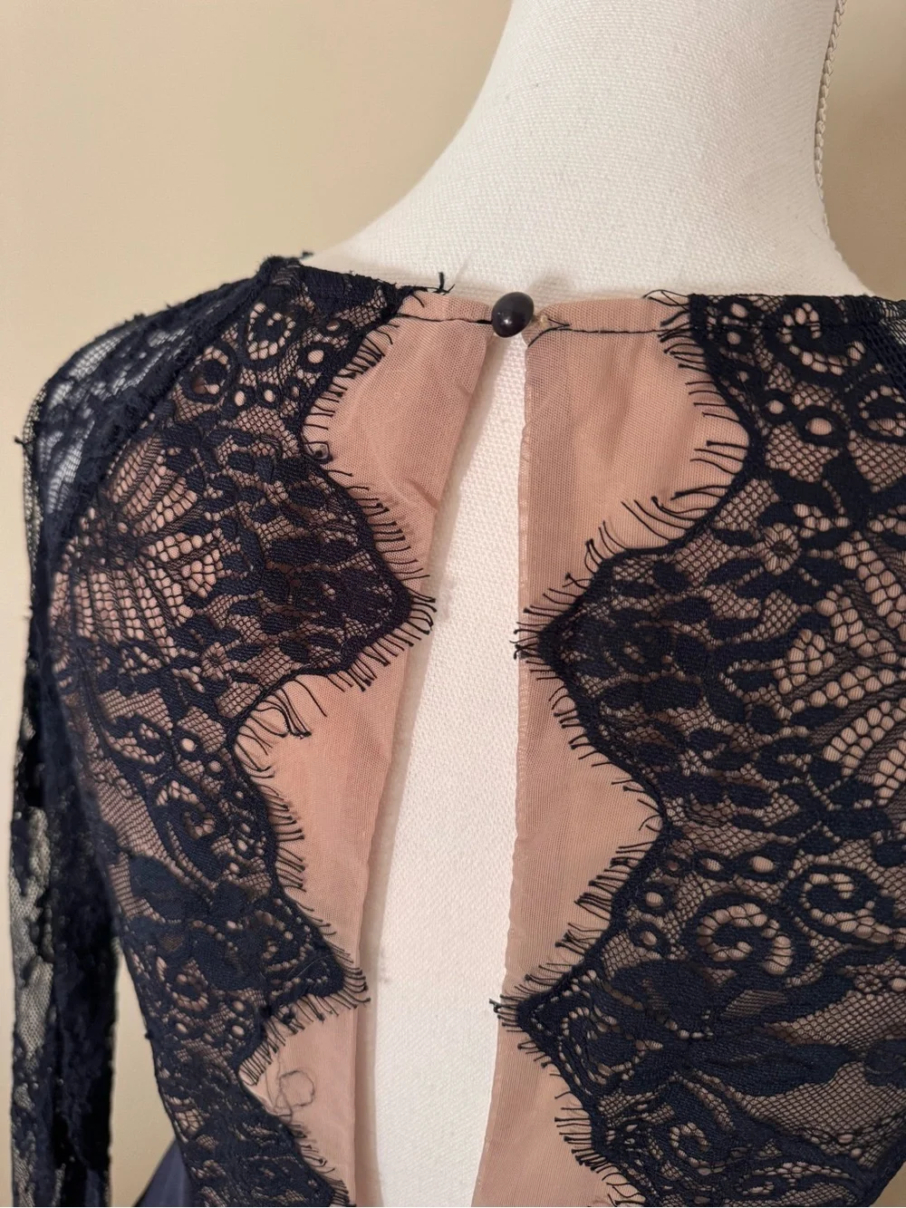 Charlotte Russe Navy Lace Long Sleeve Dress - Picture 3 of 6
